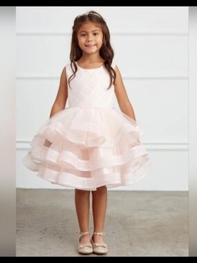 Tip Top Kids Pale Pink Layered Tulle Party Dress